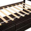 Structure de lit simple avec 6 tiroirs, matériau en bois de pin, capacité de charge de 200 lb, décoration intérieure moderne pour chambre à coucher