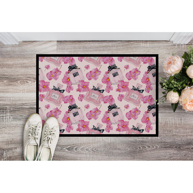 Tapis de porte pour l’extérieur antidérapant fleurs et parfums Belinda, H 0,2 po x l 36 po x P 24 po
