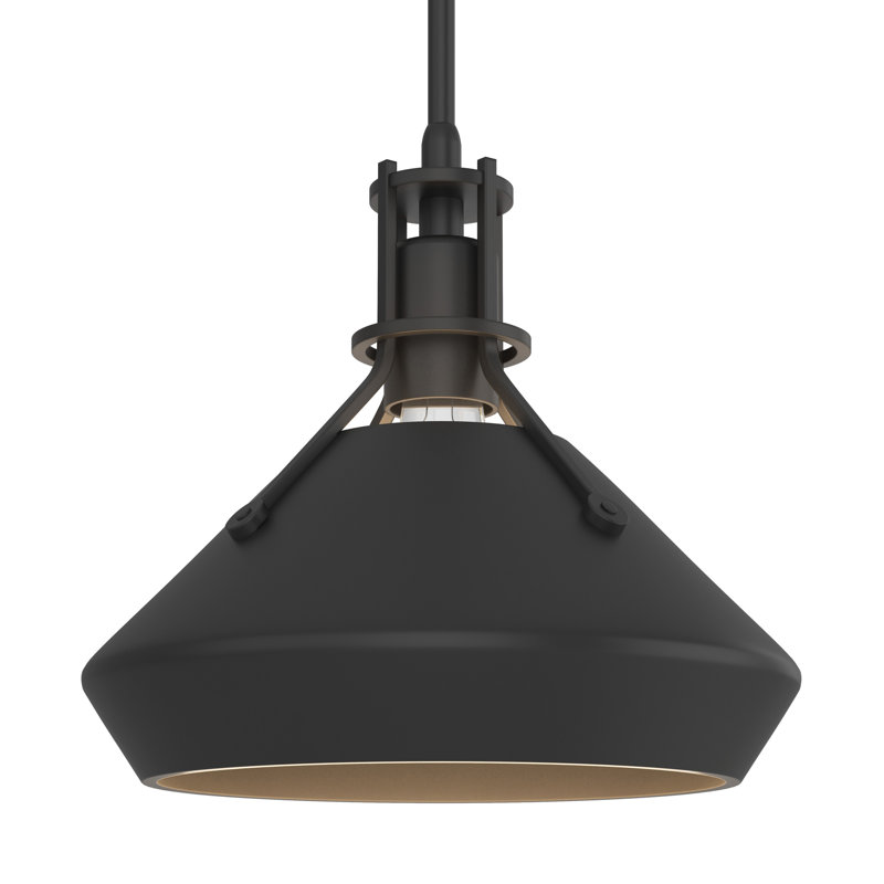 Luminaire suspendu Henry avec chanfrein, Noir, Noir
