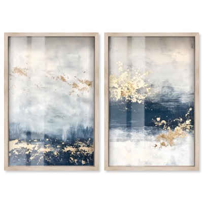 Gilded Coastal Calm Blue Art 