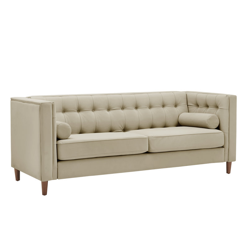 Annalise 83.4'' Faux Leather Sofa, Beige