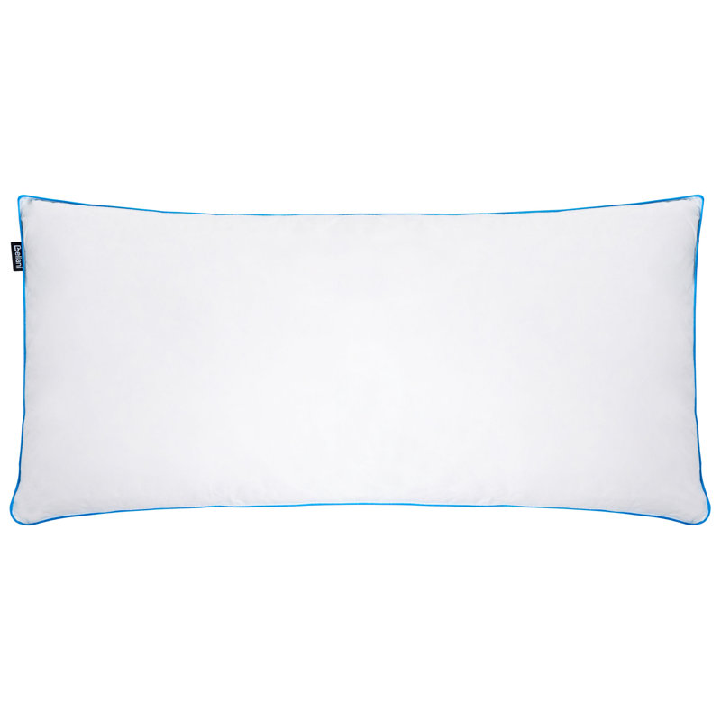 Bed Pillow ANETO Low Duck Feathers and Down 50 x 60 cm White, 40 x 80 cm, 8cm