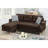 4 Sectional In Dark Coffee Polyfiber With Reversible Chaise Back &-1006413455