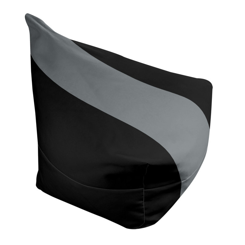 Bean Bag Cover, 42" H x 38" W x 2" D, Black/Silver