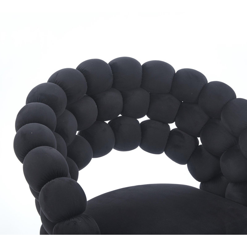 Ensemble de 2 chaises de salle à manger avec pieds en métal et dossier confortable, Noir