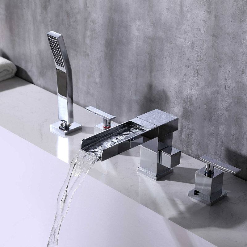 John 2 Handle Roman Tub Faucet with Hand Shower and Diverter
