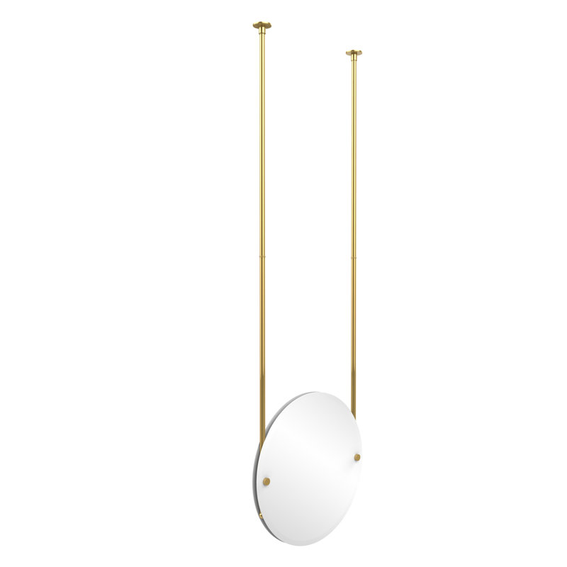 Gober Metal Wall Mirror, Polished Brass