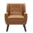 Jaqueze Upholstered Brown Faux Leather Tufted Square Arm Accent chair-820513874
