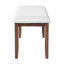 Banc de style Mid-Century moderne de 38 pouces avec siège rembourré en lin beige et pieds en bois d'hévéa massif pour l'extrémité de la chambre à coucher, le couloir et la salle à manger-785440403