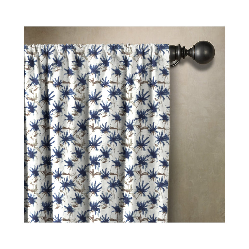 Cotton Room Darkening Curtain Single Panel, 50" W x 96" L, Blue