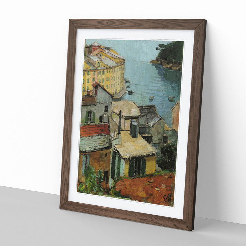 Portofino in Italy by Carl Moll - Framed Print, 36cm H x 27cm W x 2cm D, Walnut Framed