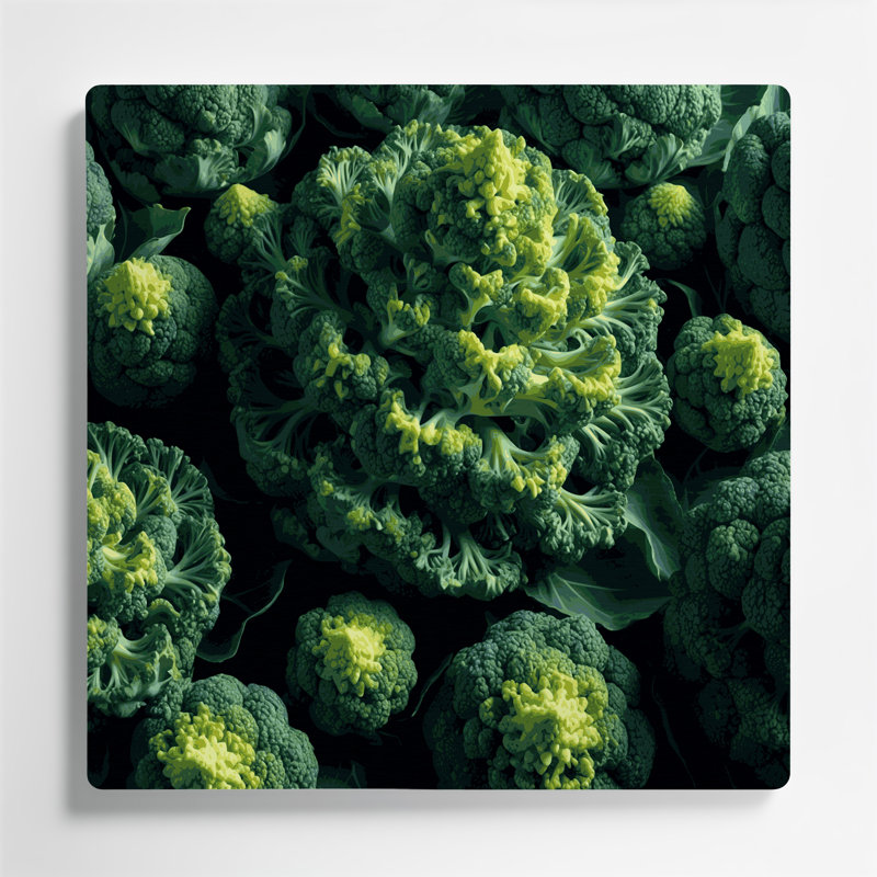 Légumes, art mural vert en métal Romanesco, H 32 po x l 32 po