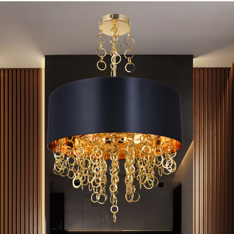 Modern 9-lights Black Shade Chandelier