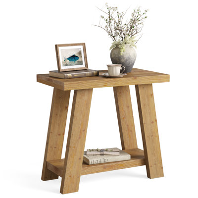 Solid Wood End Table With Storage