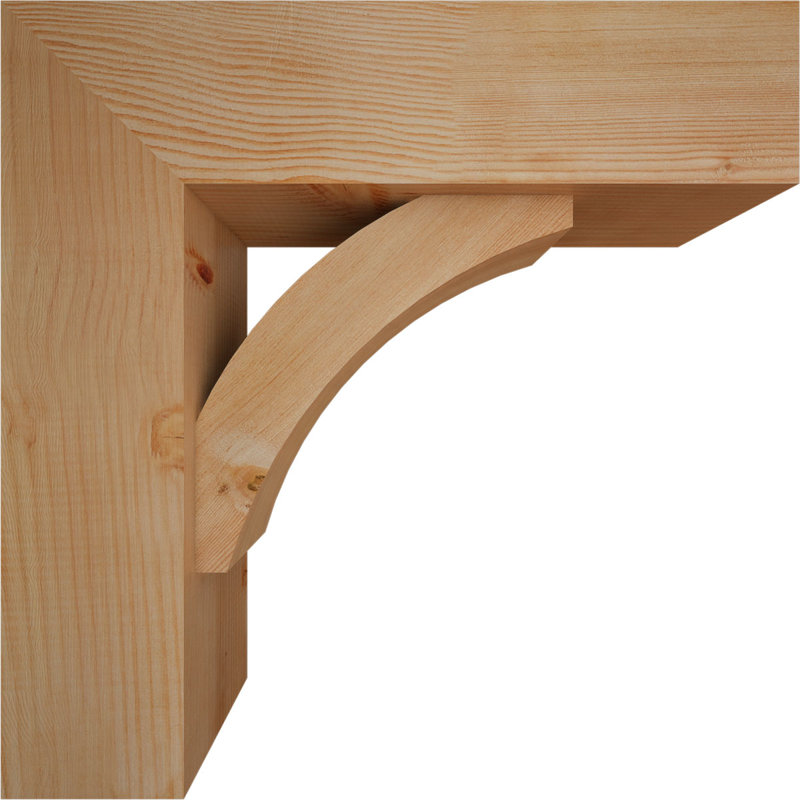 7 1/2"W x 24"D x 24"H Thorton Block Smooth Bracket w/ Offset Brace, Douglas Fir, 24 x 24, 7 1/2"W Douglas Fir (Smooth)