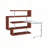 Buck II Clear Glass, High Gloss Finish Writing Desk with Shelf