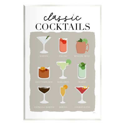 Az-745-Wood " Classic Cocktails Chart " by Natalie Carpentieri