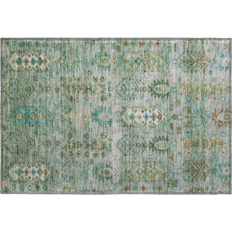 Premium Machine Washable Mayfield AMF2047 Global Rug, 1'8" x 2'6", Sage
