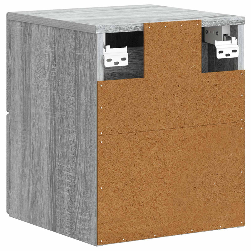 34.5cm W Manufactured Wood Bedside Table, Grey Sonoma