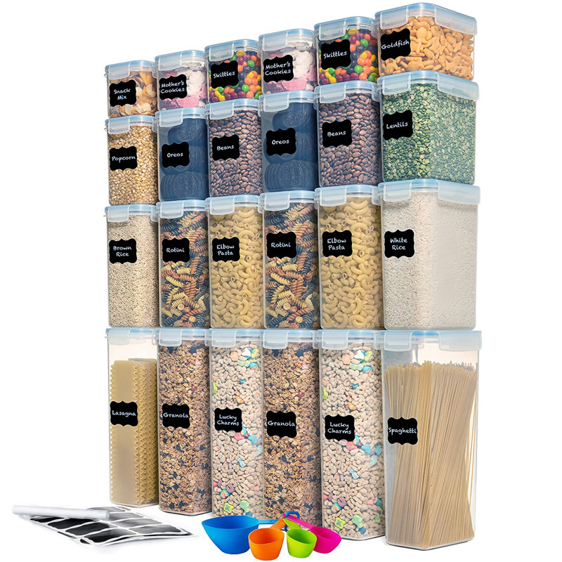 Contenants de rangement pour aliments empilables et étanches de Daleah, Transparent/bleu
