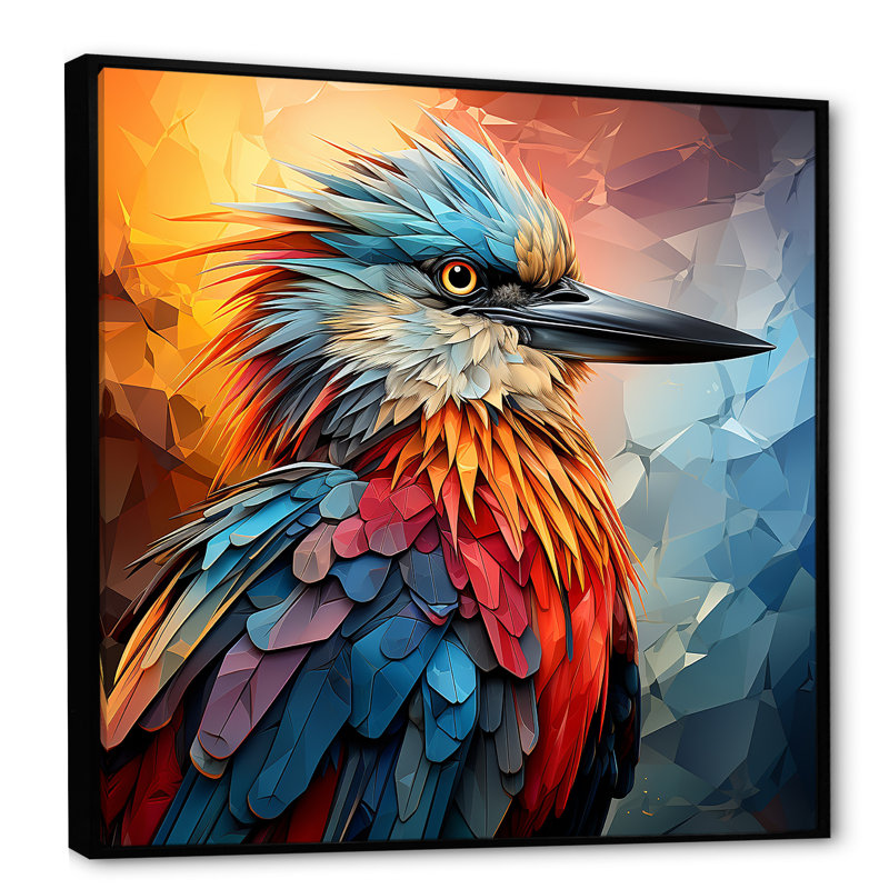 «Bird Cubist Skies I» sur toile, H 36 po x l 36 po x P 1,5 po, Cadre flottant noir