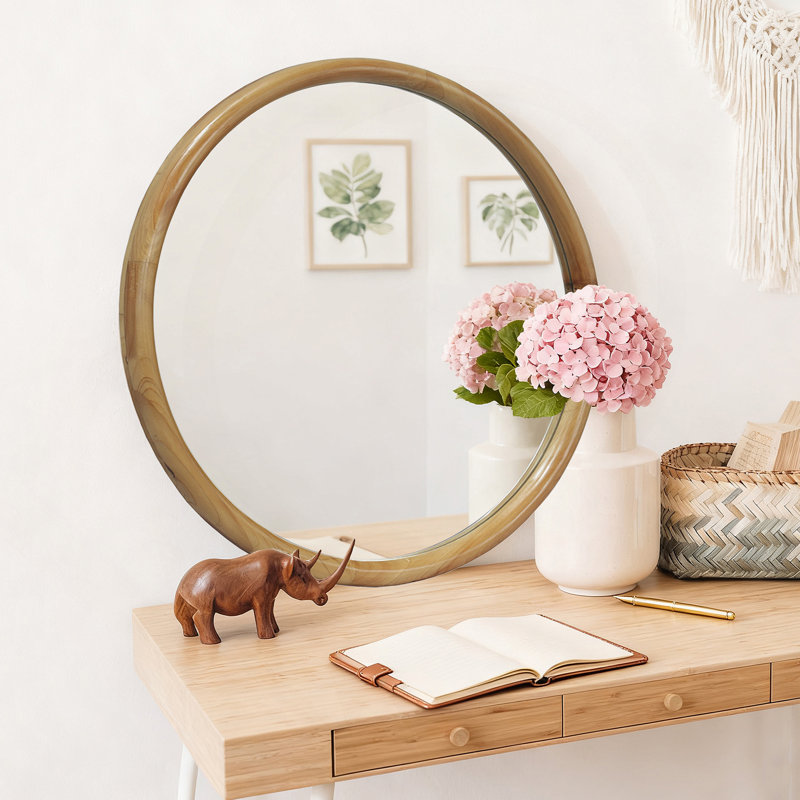 Miroir mural Rund, Bois