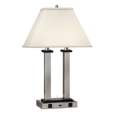 Square Post Metal USB Table Lamp