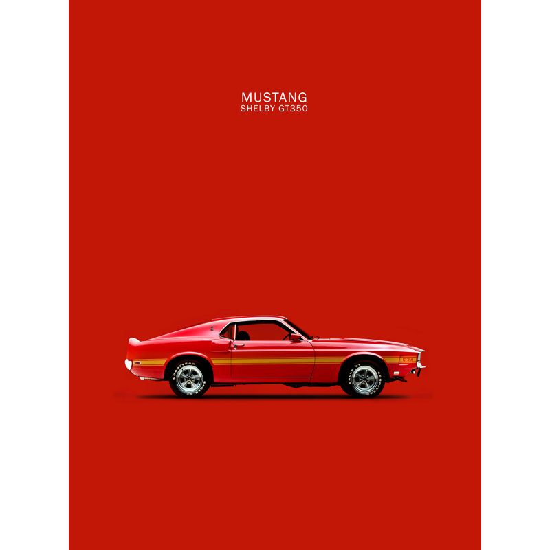 «Ford Mustang Shelby Gt350 1970» par Mark Rogan, reproduction sur toile tendue, H 16 po x l 12 po