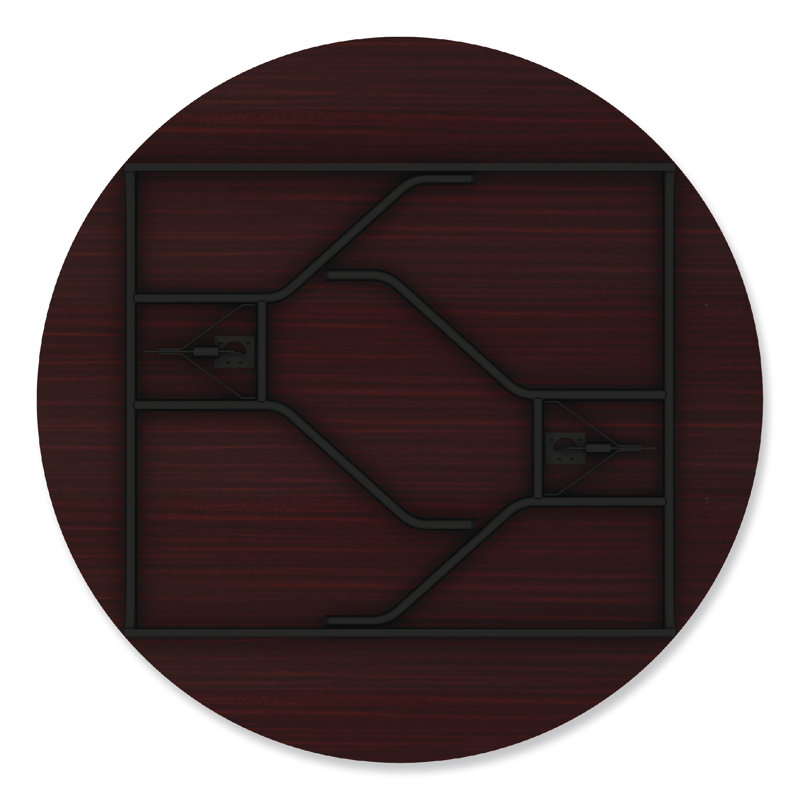Mahogany 59'' Round Scratch-Resistant Folding Table with Steel Legs