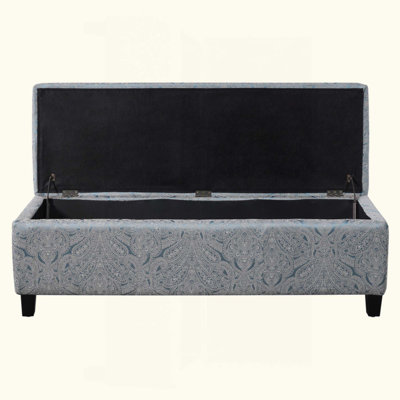 Indoor Jacquard Storage Ottoman Bench -  Upholstered Entryway Bench with Hidden Storage, 300lbs Weight Capacity for Living Room, Bedroom & Hallway