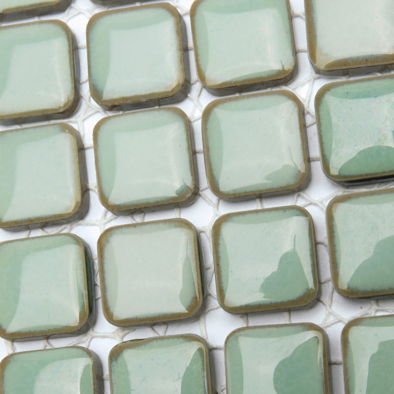 Hudson Diamond 1" x 1" Porcelain Mosaic Grid Wall & Floor Tile, Green