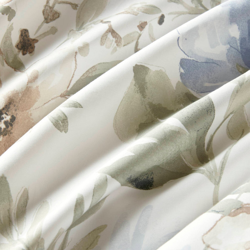 Ensemble d'édredon gaufré, Floral multicolore, Édredon de grande taille et 5 pièces supplément