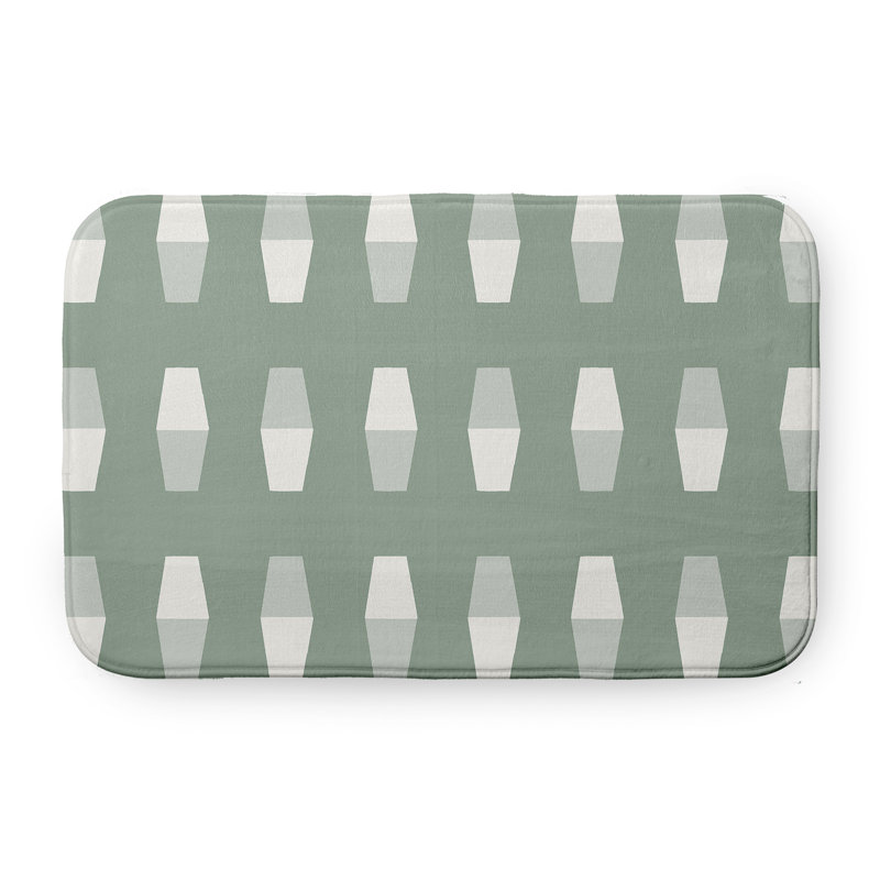 Tapis de bain quilles, L 17 po x L 24 po, Vert