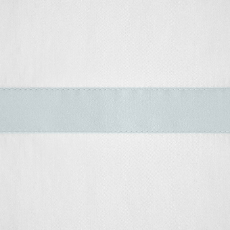 Housse de couette en satin Fino, Housse de couette pour très grand lit, Oui, Blanc / bleu de Sion