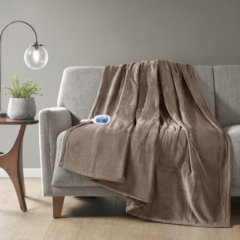 Jeté chauffant en peluche surdimensionné, Vert menthe