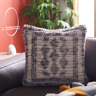 Darvey Embroidered Wool Blend Throw Pillow