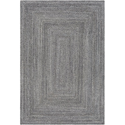 Tapis d'intérieur / extérieur gris clair tissé à la main Harter