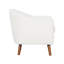 Chaise rembourrée de style Mid-Century moderne, chenille blanche, bois massif avec pieds, structure texturée avec revêtement amovible, finition des pieds bruns
