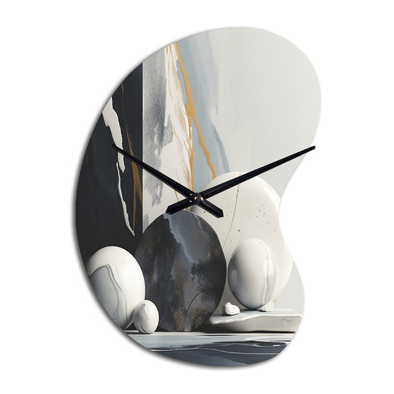 Abstrait marbre formes I - horloge murale, Petit