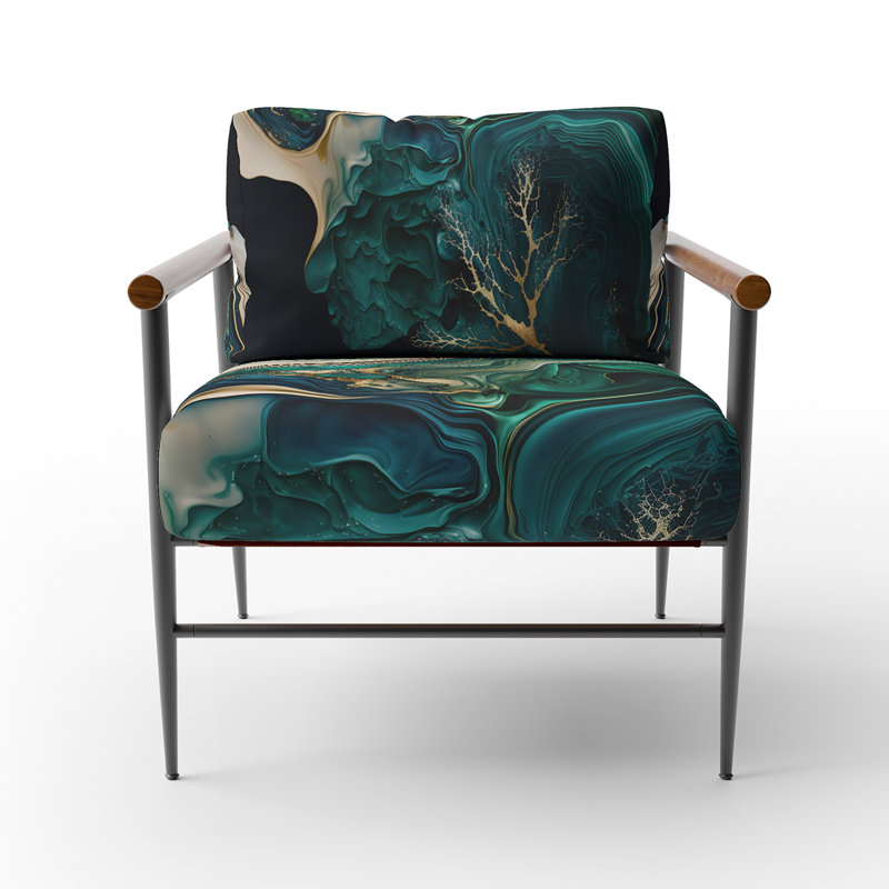 Cullivan - Fauteuil d'appoint rembourré en marbre, Noir, noir, noir, noir