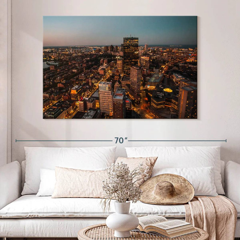 Ravi Busy Boston Skyline, H 34 po x l 51 po