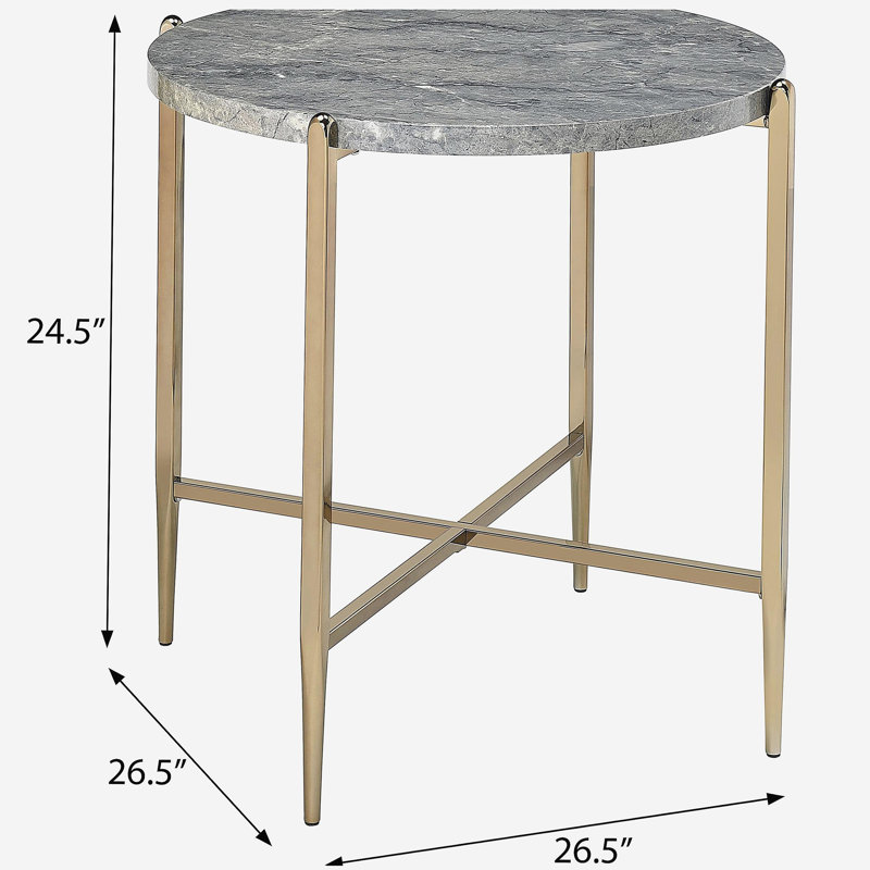Table d'appoint ronde gris champagne