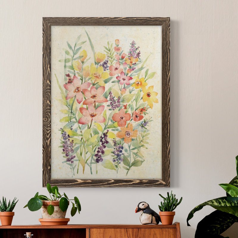 Toile encadrée de qualité supérieure fraîchement coupée II - prête à être accrochée, Encadré de bois de noyer