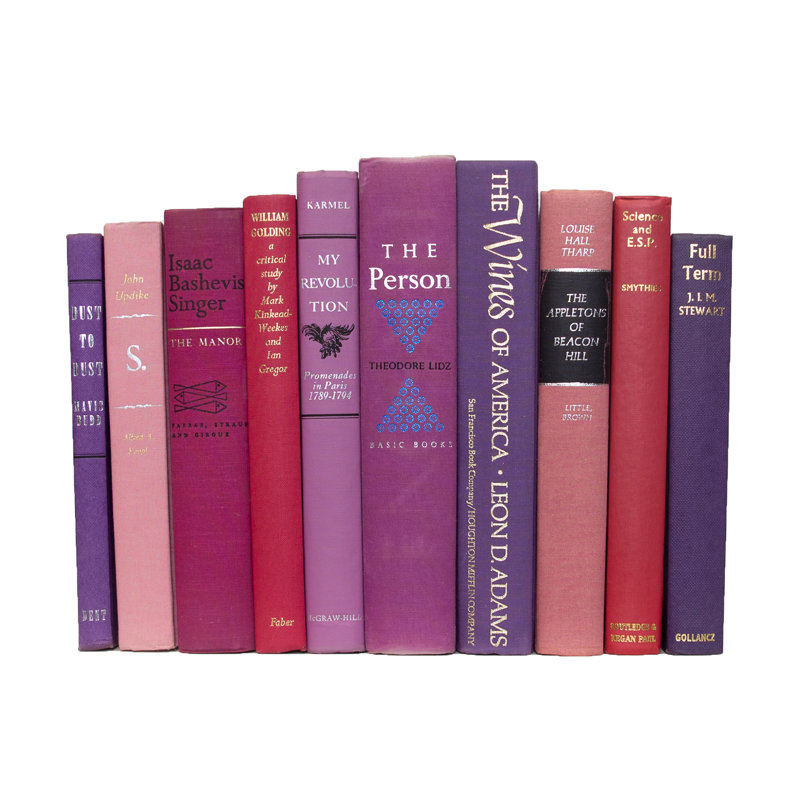 Decorative Books - Vintage Berry Books - Purple Books by the Foot