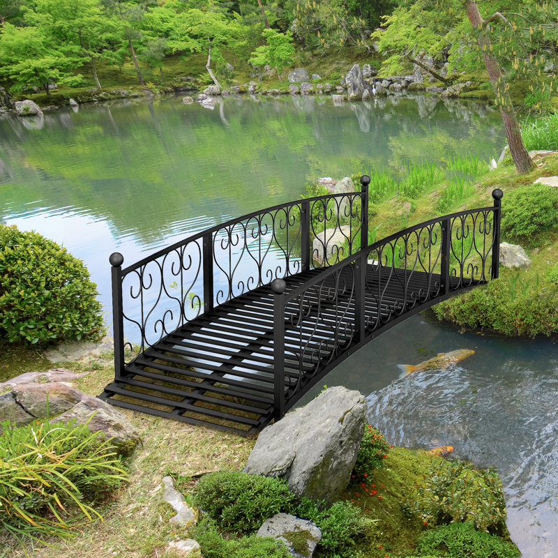 Pont de jardin en métal, Noir