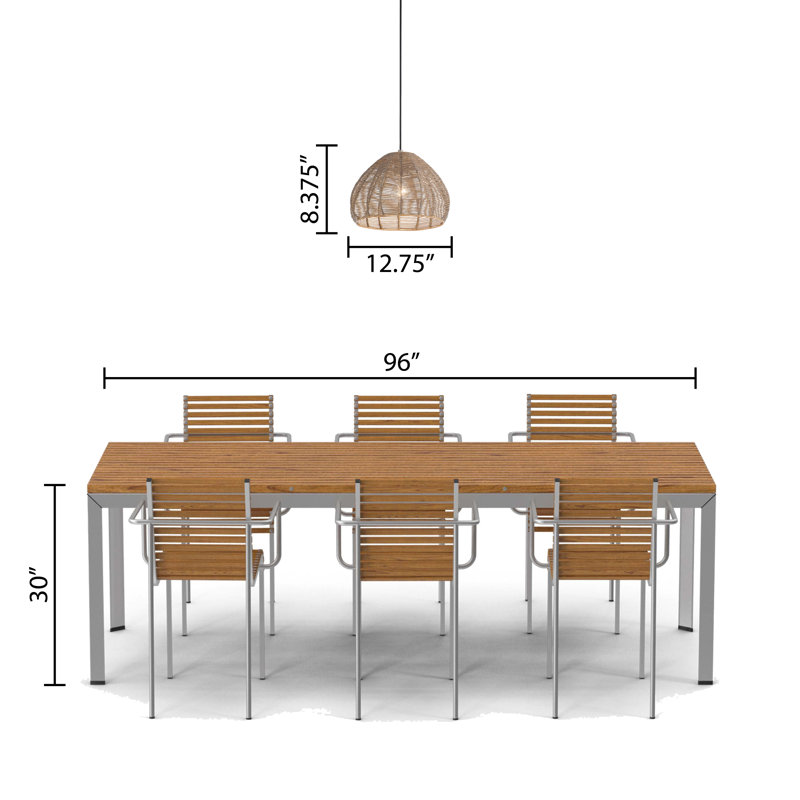 Amalia 12.75" 1-Light Natural Brown Rattan Pendant Light