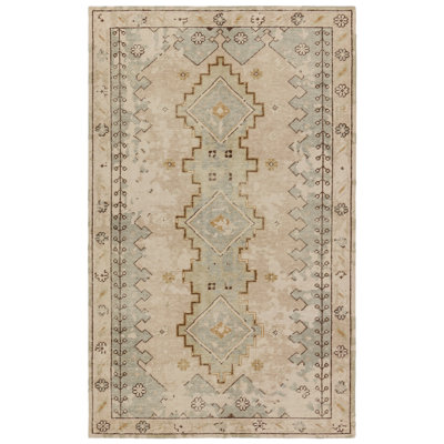 Jaipur Living Pathos Hand-Knotted Medallion Tan/ Green Area Rug (8'X11')