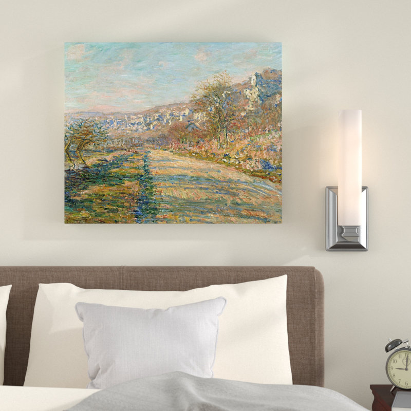 « parc monceau, paris », reproduction de peinture à l’huile sur toile tendue encadrée, H 18 po x l 27 po x P 1,5 po