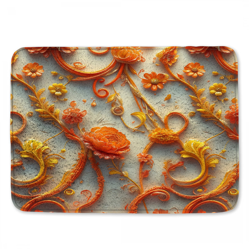Tapis de bain Vibrant Floral Arrangement, L 34 po x L 21 po