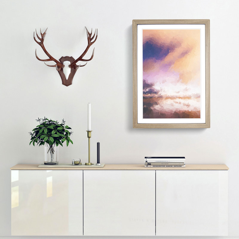Clouds Above in Abstract - Picture Frame Graphic Art Print, 65cm H x 48cm W x 2cm D, Oak Framed